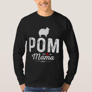 Camiseta Ewd Pom Dog Mama Engraçada Pomerania Spitz Mãe
