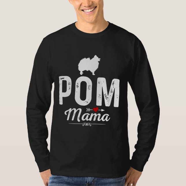Camiseta Ewd Pom Dog Mama Engraçada Pomerania Spitz Mãe (Frente)