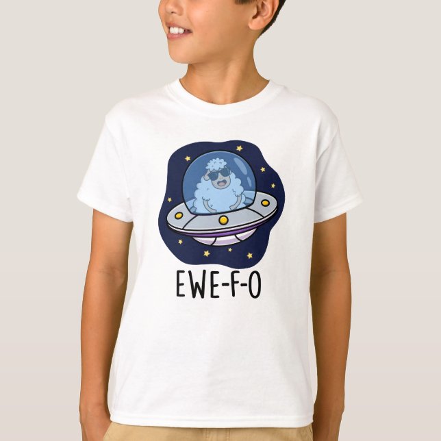 Camiseta Ewe-F-O Funny UFO Pun (Frente)