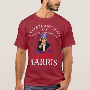 CAMISETA EX FOCAS ELEFANTES MARINHOS DIZEM VOTE KAMALA HARR