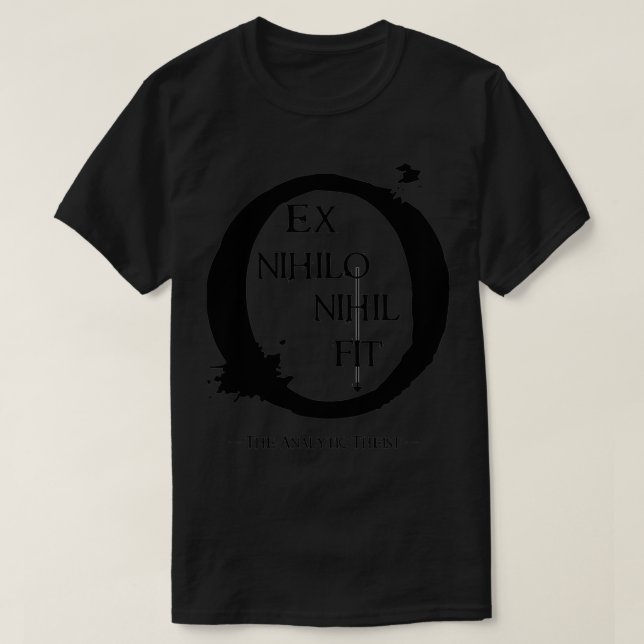 Camiseta Ex nihilo nihil ajustado preto (Frente do Design)