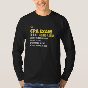Camiseta Exame CPA é como Andar de bicicleta com uma conta 