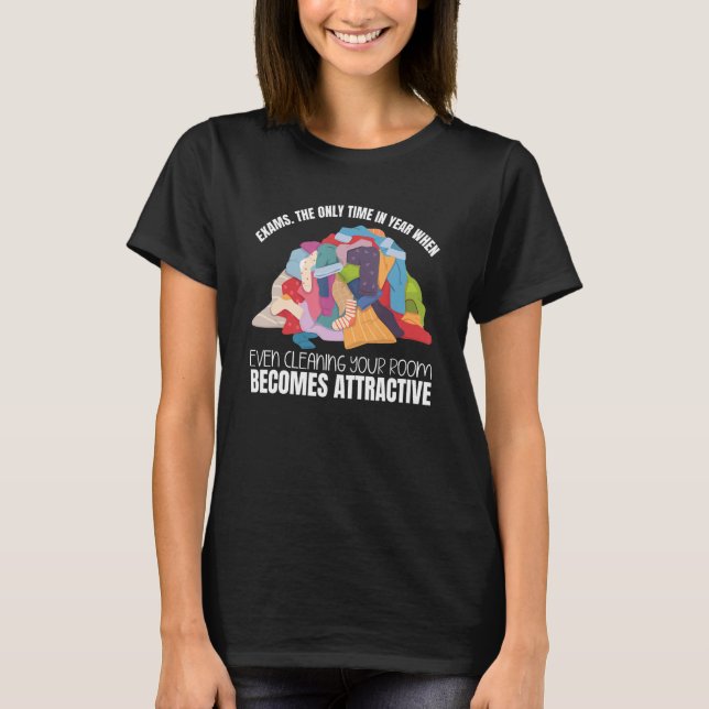 Camiseta Exame no Dia de Teste Escolar Teste de Professores (Frente)