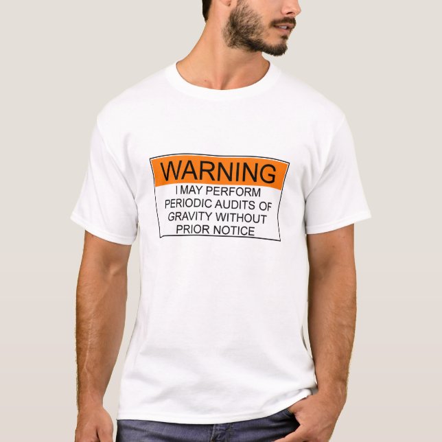 Camiseta Exames de advertência da gravidade - laranja & (Frente)