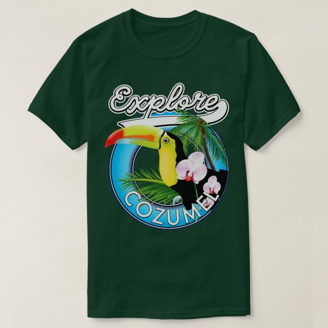 Camiseta Examine o patch de Viagem de Cozumel (Frente do Design)