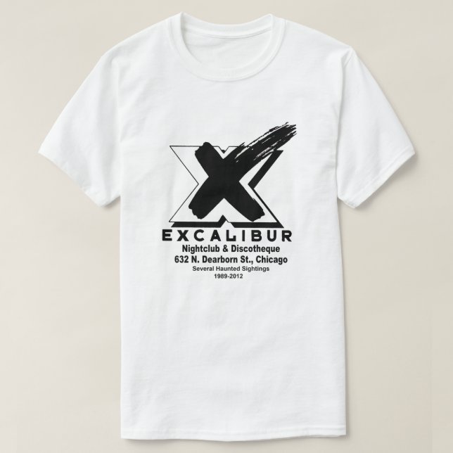 Camiseta Excalibur Nightclub & Discovery (1989-2012) (Frente do Design)