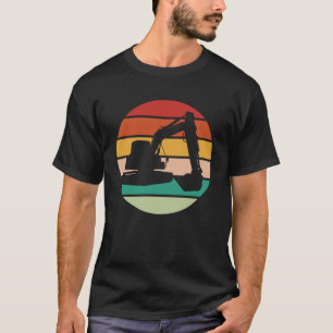 Camiseta Excavador Driver Retro Sunset Heavy Equipment Over