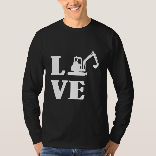 Camiseta Excavator Driver Building Workers Lov (Frente)