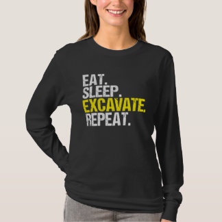 Camiseta Excavator Driver Eat Sleep Heavy Equipment Operato