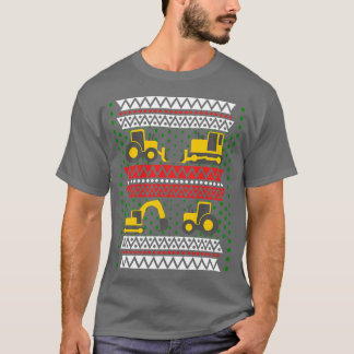 Camiseta Excavator Trator Bulldozer Moletador de Natal Feio