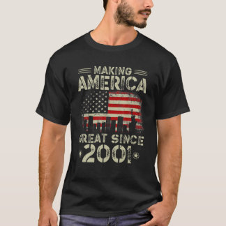 Camiseta Excelente aniversário de 21 anos EUA Flag Fazer Am