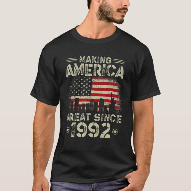 Camiseta Excelente aniversário de 30 anos EUA Flag Fazer Am (Frente)