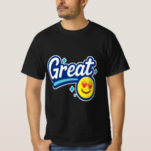 Camiseta Excelente Apenas Vibes - Ame Olhos Emoji