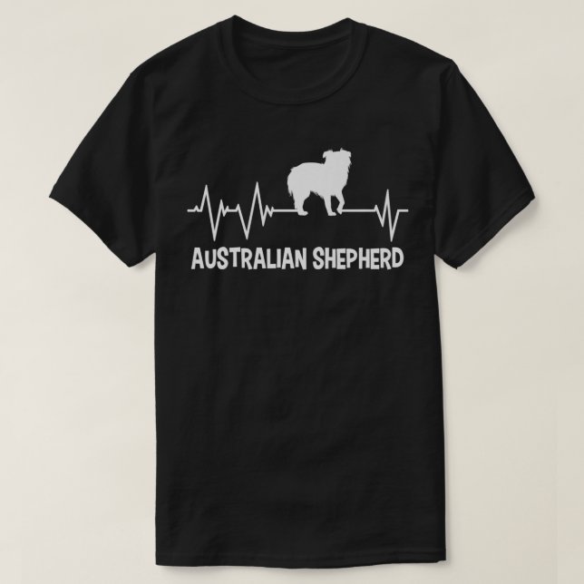 Camiseta Excelente australiano Shepherd Heartbeat Design Au (Frente do Design)