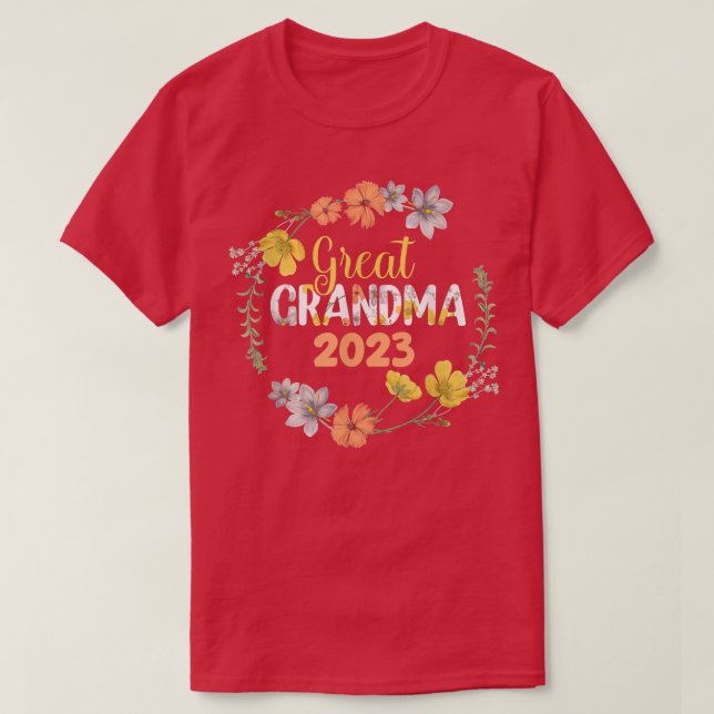Camiseta Excelente Avó 2023 Para Anúncio De Gravidez (Frente do Design)