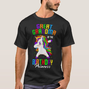 Camiseta Excelente Avó da Princesa de Aniversário Unicórn B