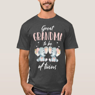 Camiseta Excelente Avó De Geminação Elefante Chá de fraldas