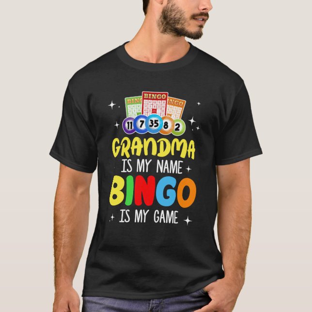 Camiseta Excelente Bingo Art Para Vovó Mulher Jogando Bingo (Frente)