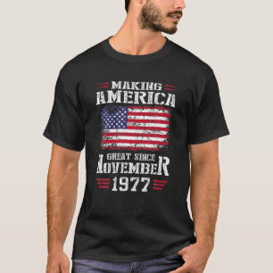 Camiseta Excelente Birthday Gift Fazer America desde Nove