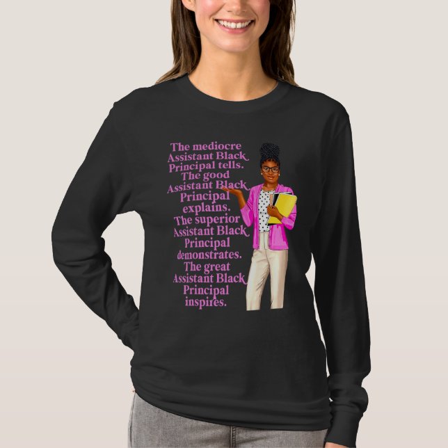 Camiseta Excelente Black Assistant Principal Educador Em (Frente)