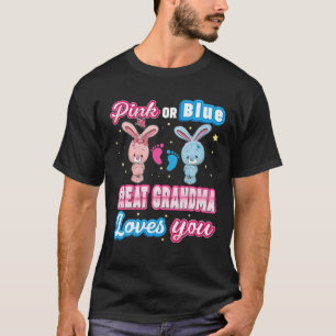 Camiseta Excelente Cor-De-Rosa Ou Azul Vovó Te Ama A Revela