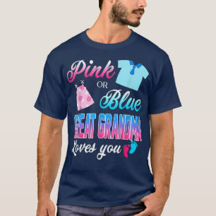 Camiseta Excelente Cor-De-Rosa Ou Azul Vovó Te Ama A Revela