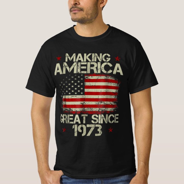 Camiseta Excelente da América Fazer desde 1973 (Frente)