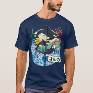 Camiseta Excelente de Baleia Orca Japonesa Wave Kanagawa Ja