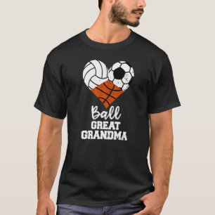 Camiseta Excelente de Bola Vovó Cardíaca Cesta de Voleibol