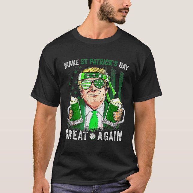 Camiseta Excelente De Dia de São Patrício Novamente Engraça (Frente)