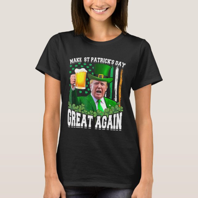 Camiseta Excelente De Dia de São Patrício Novamente Engraça (Frente)