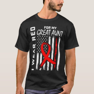 Camiseta Excelente de Fita Vermelha Tia Doença Cardíaca Cés