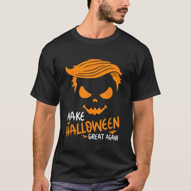 Camiseta Excelente De Halloween Novamente Trump Pumpkin Eng (Frente)