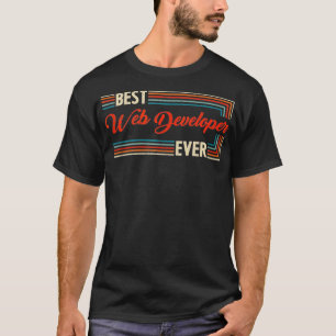 Camiseta Excelente Do Vintage Retro Best Web Developer Ever