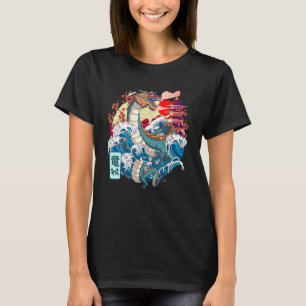 Camiseta Excelente Dragão Japonês Onda Kanagawa Japão Vinta