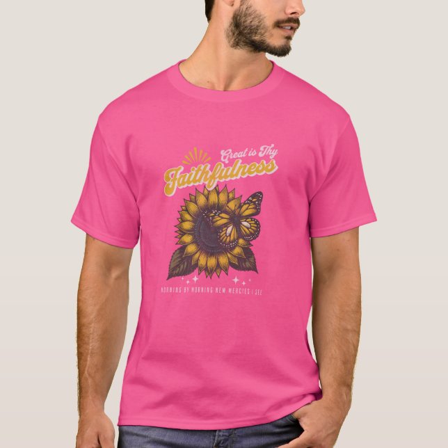 Camiseta Excelente é a sua fé cristã Hymn Lyrics Su (Frente)