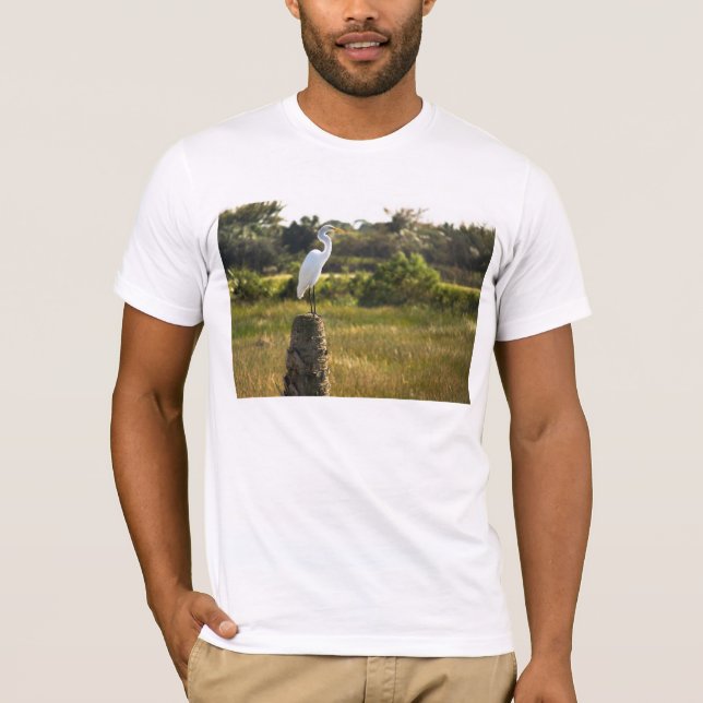 Camiseta Excelente Egret nas zonas úmidas de Viera (Frente)