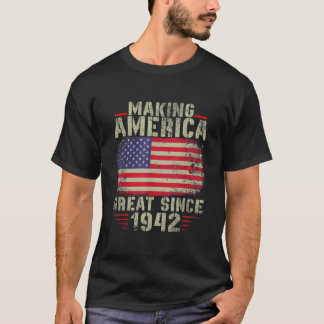 Camiseta Excelente Engraçado da América Fazer desde 1942 80