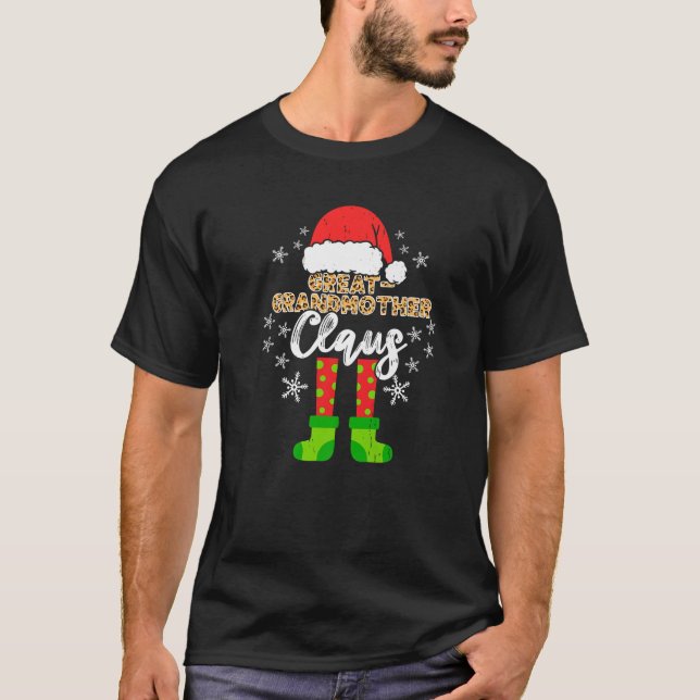 Camiseta Excelente Engraçado Santa Hat Vovó Claus Família C (Frente)
