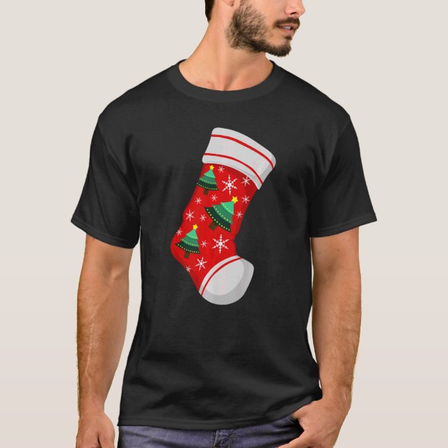 Camiseta Excelente Feliz Véspera de Natal Estocando Boca do (Frente)