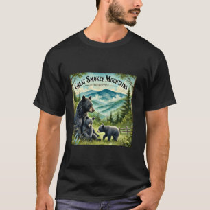 Camiseta Excelente Fumaça Monta Preto Urso Negro Mãe e Cubo