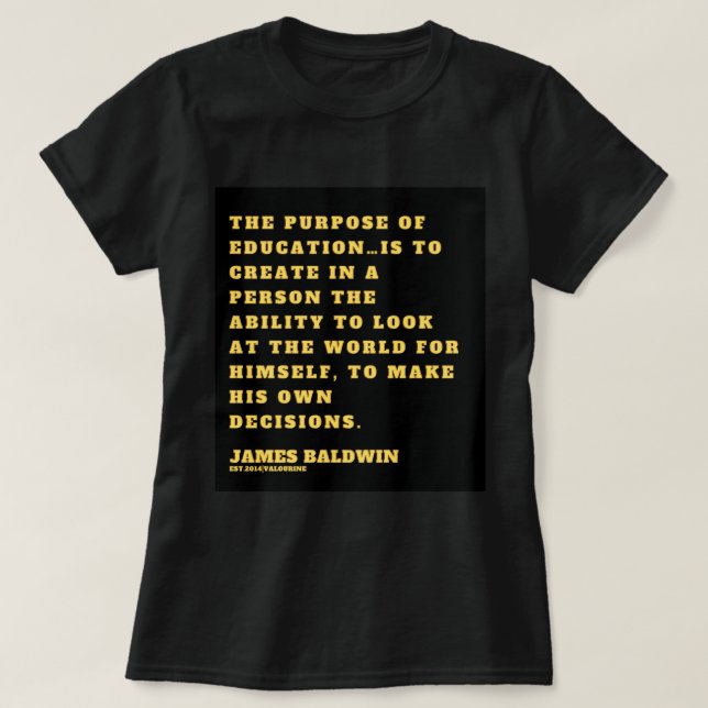 Camiseta Excelente Gift James Baldwin Gift Para Ventilador (Frente do Design)