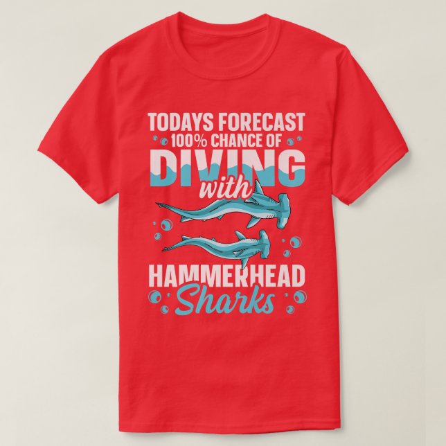 Camiseta Excelente Hammerhead Shark Design para um Hammerhe (Frente do Design)