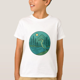 Camiseta Excelente Heron pelo lago - Colorida Minimalista N
