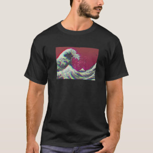 Camiseta Excelente Hokusai Wave Modern Retro Look