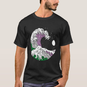 Camiseta Excelente japonês Wave Genderqueer Pride Gender Qu