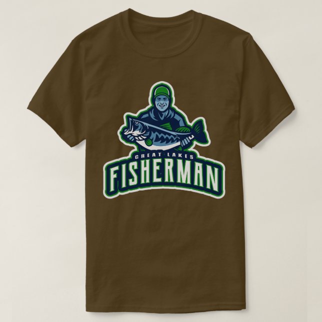 Camiseta Excelente Lagos Pescador Michigan (Frente do Design)