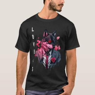 Camiseta Excelente Love é with Heart Animal Dia de os namor