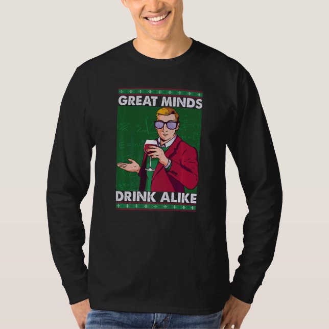 Camiseta Excelente Mente Beber Como Vinho Matemático (Frente)