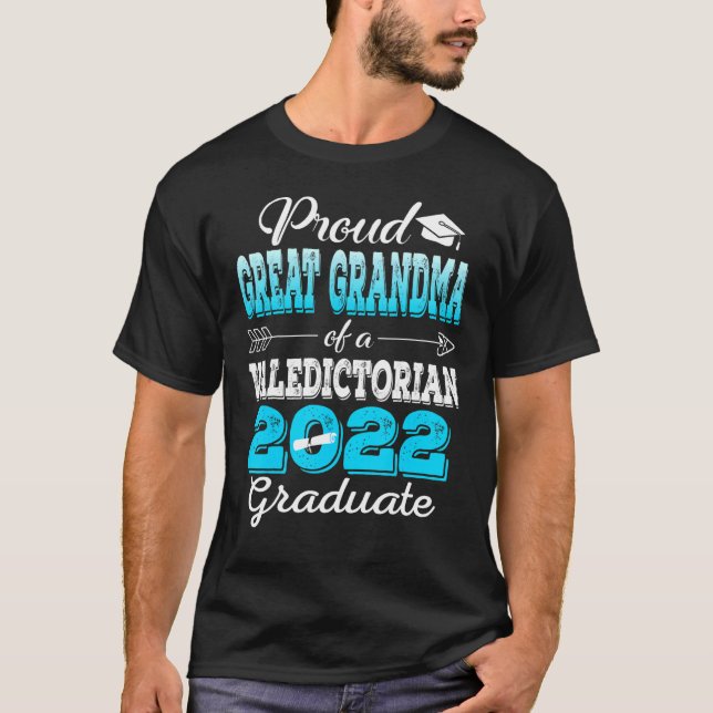 Camiseta Excelente Orgulhoso Vovó 2022 Valedictorian Classe (Frente)